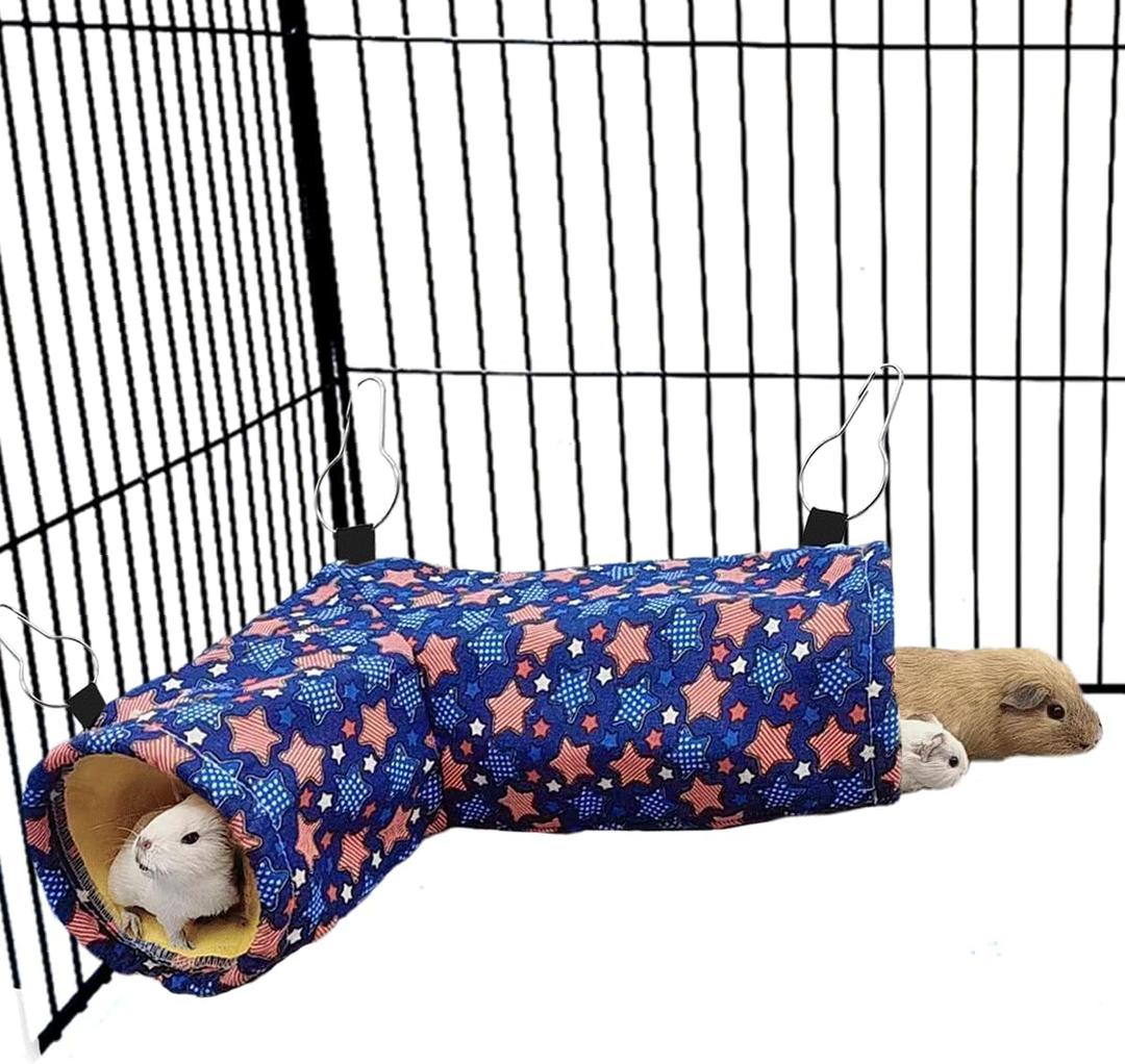 EAEDMY Guinea Pig Rat Ferret Hammock, Small Animal Corner Tunnel & Tubes & Bed for Hedgehog Piggy Chinchilla Hideout Toys and Cage Accessories