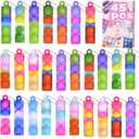 Party Favors for Kids Easter Eggs Fillers Easter Basket Stuffers Sensory Fidget Toys Bulk Mini Pop it Keychain Stocking Stuffers Kid Birthday Gifts Classroom Prizes Box Goodie Bag Stuffers