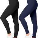 SATINA High Waisted Leggings for Women - Comfortable and Stretchy in Versatile Sizes and Colors - Workout Yoga Leggings Set One Size