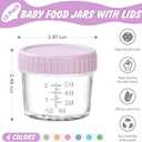 DRKIO 12 Pack Glass Baby Food Storage Containers - 4 Oz Baby Food Jars with Lids Baby Food Maker Microwave Dishwasher Freezer Safe 100% Leak Proof BPA Free Reusable