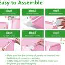 C&AHOME Cube Storage Organizer, 6-Cube Shelves Units, Closet Cabinet, DIY Plastic Modular Book Shelf, Ideal for Bedroom, Living Room, Office, 36.6" L x 12.4" W x 36.6" H Pink UPCS06P