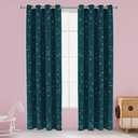 LORDTEX Dinosaur and Star Foil Print Blackout Curtains for Kids Room - Thermal Insulated Curtains Noise Reducing Window Drapes for Boys and Girls Bedroom, 52 x 95 Inch, Sapphire, Set of 2 Panels