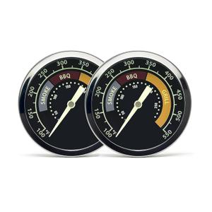 Accurate Grill Thermometer 2 Pcs for Oklahoma Joes Smoker, 3695528R06 for Longhorn/Highland Offset Smokers, Glowing Temperature Gauge for Charcoal/Wood/Pellet Grills with 13/16 mounting Hole