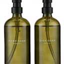 MaisoNovo Soap Dispenser 2-Piece Set | 16.9oz Green Bottles with Black Plastic Pumps