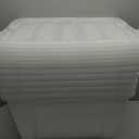 IRIS USA 54 Qt Stackable Plastic Storage Bins with Lids, 6 Pack - BPA-Free, Made in USA - See-Through Organizing Solution, Latches, Durable Nestable Containers, Secure Pull Handle - Clear