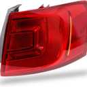Tail Light Assembly Outer Compatible with 2011-2018 Volkswagen Jetta Right Passenger Side Taillight w/o Rear Fog Lamp Replace 5C6945096D (Halogen Type)