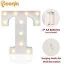 Pooqla LED Marquee Letter Lights Sign, Light Up Alphabet Letter for Home Party Wedding Decoration T