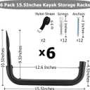 Kayak Storage Racks, Heavy Duty Garage Storage SUP Hooks, Wall Mount Surfboards Hanger