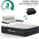 YITAHOME FullXL Size Air Mattress with Headboard and Pump, 18in Blow Up Mattress with Carry Bag, and Nozzles for Home, Camping, and Travel, Black