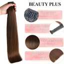 18" Straight Wrap Around Ponytail Human Hair Extensions for Women 70gram Chocolate Brown 4#