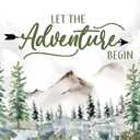 10X8FT Woodland Baby Shower Decorations Backdrop Adventure Awaits Backdrop Let The Adventure Begin Banner F73