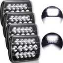 Retisee 4 Pcs 5x7 LED Headlight Rectangle LED Headlights H6054 Headlamp Sealed Beam Headlamp for Trucks Van Express Car(Black)