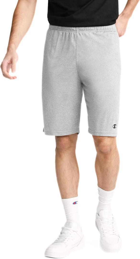 Champion, Lightweight Lounge, Casual Jersey Knit Men's, Weekend Shorts (Reg. Or Big & Tall) (Medium, Oxford Gray - C Patch Logo)