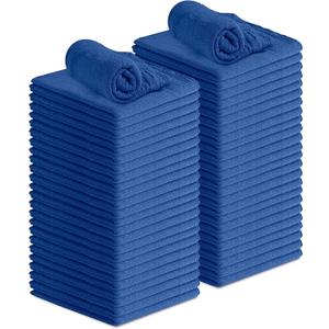 Avalon Towels Cotton Shop Rags – (Pack of 20) Size 12x14 Inches Cleaning Rags – Absorbent Shop Towels and Multipurpose Cleaning Towels for Automobiles, Industries, Garage and Homes (Blue)