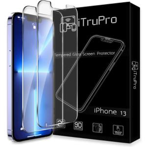 Iphone 13/14 / 13 Pro & 16e Screen Protector, (2 Pack) 9D Tempered Glass Screen Protector, Anti-Scratch, Drop Resistant, Anti-Fingerprint & Bubble Free Screen Protectors (Iphone 13 pro max), Set of 13