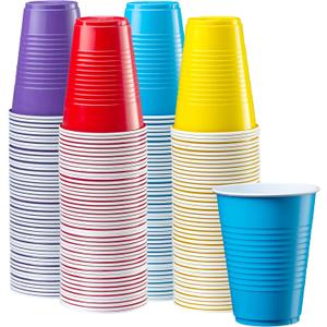 GUSTO [16 oz. - 240 Count Plastic Party Cups Disposable - Assorted Colors Drinking Cups for Party, Events, and Everyday Use - Formely Comfy Package