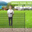 Toolterritary 5 Panels No Dig Garden Fence with Gate, 40 in(H) X 12.1 ft(L) Metal Fence Panels, Thickened Rustproof Garden Fencing, Animal Barrier for for Dogs, Rabbits, Landscape, Patio