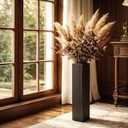 27.5 Inch Tall Floor Vase, Modern Black Resin Vase for Living Room Decor, Waterproof Sturdy Design, Elegant Home Office Decoration