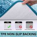 Arotive Bathroom Rugs Sets 2 Piece, Soft Absorbent Microfiber Bath Mats and U-Shaped Contour Toilet Rug, Non-Slip Machine Washable Dry Bath Mats for Bathroom, 24x16 and 24x20, Peacock Blue