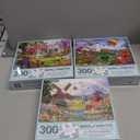 Bits and Pieces - Value Set of Three (3) - 300 Piece Jigsaw Puzzles for Adults - Large Piece 300 pc Colorful Nature Jigsaws Bundle by Artist Iris Sage - 18 x 24