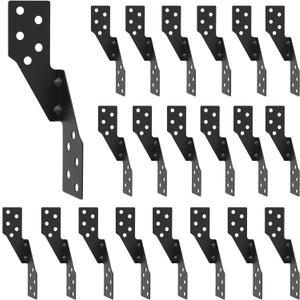 Hurricane Straps Brackets 25 PcsHurricane Tie with Black Powder-Coated,Hurricane Straps Trusses/Rafters Ties