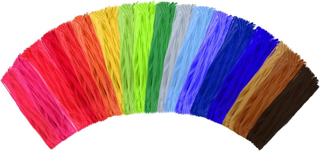 Craft Pipe Cleaners Proffessional 1000 Pcs 25 Colors, Pipe Cleaners Craft Supplies and Chenille Stems or Pipecleaners, Pipe Cleaners Bulk, for Crafts, Gift Wrapping and Party Decorations.