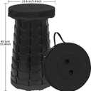 Camping Stool Portable Collapsible Stool Retractable Stool Folding Chair Outdoor Telescopic Stool Capacity 400lb Lightweight for Fishing Hiking Trips BBQ Stool Black