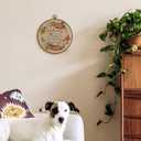 TLESKE Vintage Fall Pumpkin Leaves Round Wall Art Decor Framed 10x10, Beige Autumn Canvas vintage Wall Art Prints Artwork, Thanksgiving Wall Hanging Room Door Decor Decorations for Bedroom Living Room