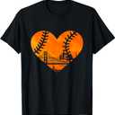 US State San Francisco Baseball Vintage Heart T-Shirt