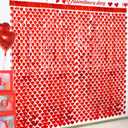Valentines Day Decorations, 4 Pack Valentines Day Backdrop Garland, Red Heart Foil Fringe Tinsel Backdrop Streamer for Wedding Anniversary Birthday Valentines Party Decor
