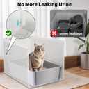Litter Box Shield,17.5"x13.7"x13"H Large Litter Box Splash Guard Without Leakage, High Sided Cat Litterbox Pee Shields Easy Clean for Pet Cat/Kitty/Kitten(Without Pan)