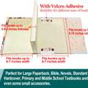 Floral Book Cover for Paperbacks,Adjustable Waterproof Soft Canvas Fabric Book Cover with Pocket Bookmark,Double Side Print Book Protector Covers for Hardcover Book Lover Gift Women