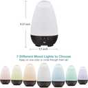 HealthSmart 500ML Essential Oil Diffuser for Large Rooms, Cool Mist Humidifier and Aromatherapy Diffuser, Adjustable Timer, Mist Mode and 7 LED Light Colors, White (Pack of 1)