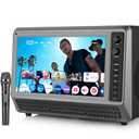 Feihe 15.6” Smart TV Built-in Bluetooth Speaker System - 200W Peak Power, Wireless Karaoke Microphones, 1080P HD LED Television with HDMI/USB/AUX for Home Entertainment & Camping