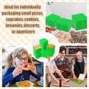 50 Pcs Mini Pizza Boxes Mini Dessert Boxes5.1 x 5.1 x 0.78 inches for Parties, Bakeries, and Food Delivery,CelebrationsChristmas Birthdays (Green)