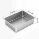 Kirecoo Stainless Steel Cat Litter Box, Small Metal High Sided Cat Pan Box, Indoor Litter Tray, Non Stick, No Smell, Easy to Clean, Pet Toilet Supplies for Cats