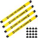 Barydat 5 Pcs Restroom Closed for Cleaning Sign with Magnetic Ends Nylon Bathroom Do Not Enter Magnetic Signs with Suction Cup Hanger Banner for Door