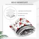 Christmas Cardinal Birds Oven Mitts and Pot Holders Sets of 3, Cardinal Birds Red Berry Decor Oven Mitts, Rdinal Bird Kitchen Decor Heat Resistant Non-Slip Silicone Gloves for Cooking Baking BBQ