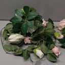 4 Pcs Flower Garland with 39.2 Ft Lights, 26.4 Ft Pink & White Floral Garland Fake Flowers for Wedding Arch Party Wall Garden Room Decor