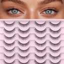 Kiromiro Natural Lashes Wispy Fake Eyelashes Nautal Look 10mm 3D Mink Lashes Extension Soft Strip Eyelashes Pack
