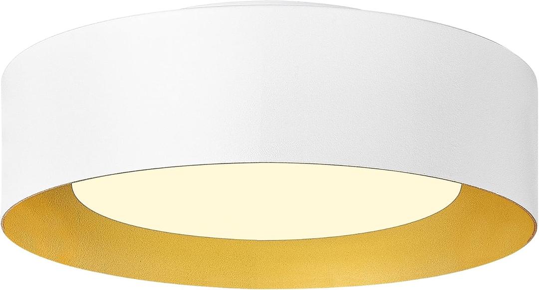 AUTELO 12" Flush Mount Ceiling Light, 5CCT LED Light Fixtures Ceiling Mount, Modern Ceiling Light with Frosted Glass in White Metal Finish for Bedroom Hallway, C3336-29 WH LED