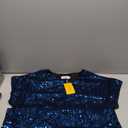 Women's Crewneck Sequin Shift Dress Short Sleeve Casual Holiday Sparkly Party Dress (X-Large, Velvet 4)