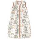 Yoofoss Baby Sleep Sack 6-12 Months 1.0 Tog Sleep Sack Organic Cotton Wearable Blanket for Infants 2-Way Zipper Quilted Sleeping Sacks(Medium) (Brown Giraffe)