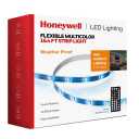 HONEYWELL 16.4ft Weatherproof 20-Color LED RGB Strip Light for Indoor and Outdoor Use, with Remote Control, Dimmable Lights, 4 Music Sync Modes, 8 Effects Modes