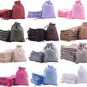 Sansam - Bolsas de arpillera de varios tamaos y colores para regalo, con cordn, bolsas de joyera para recuerdos de bodas, bolsas de dulces, recuerdos de fiestas (Mezclado)