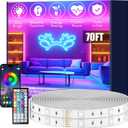 Roperry 70FT Outdoor LED Strip Lights, IP68 RGB LED Lights with Remote and APP Control, Outdoor Strip Lights for Pool, Balcony, Roof, Garden, Stairs (1 Roll)