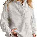 Gacaky Sweatshirt for Women Oversized Casual Long Sleeve Button Henley Neck Pullover Tops Fashion Outfits Clothes X-Large