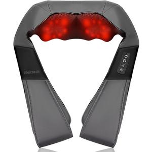 Nekteck Shiatsu Neck and Back Massager with Soothing Heat, Electric Deep Tissue 3D Kneading Massage Pillow for Shoulder Leg Body Muscle Pain Relief, Use for Home Office and Car (Gray)