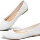 Obtaom Round Toe Women Flat Shoes Slip on Girls Dress Black Ballet Flats, Size 8