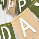 Brown Green Happy Birthday Banner Theme Party Supplies Handmade Pre - Strung Garland Decorations Birthday Tropical Signs Nursery Hanging Decor 13pcs